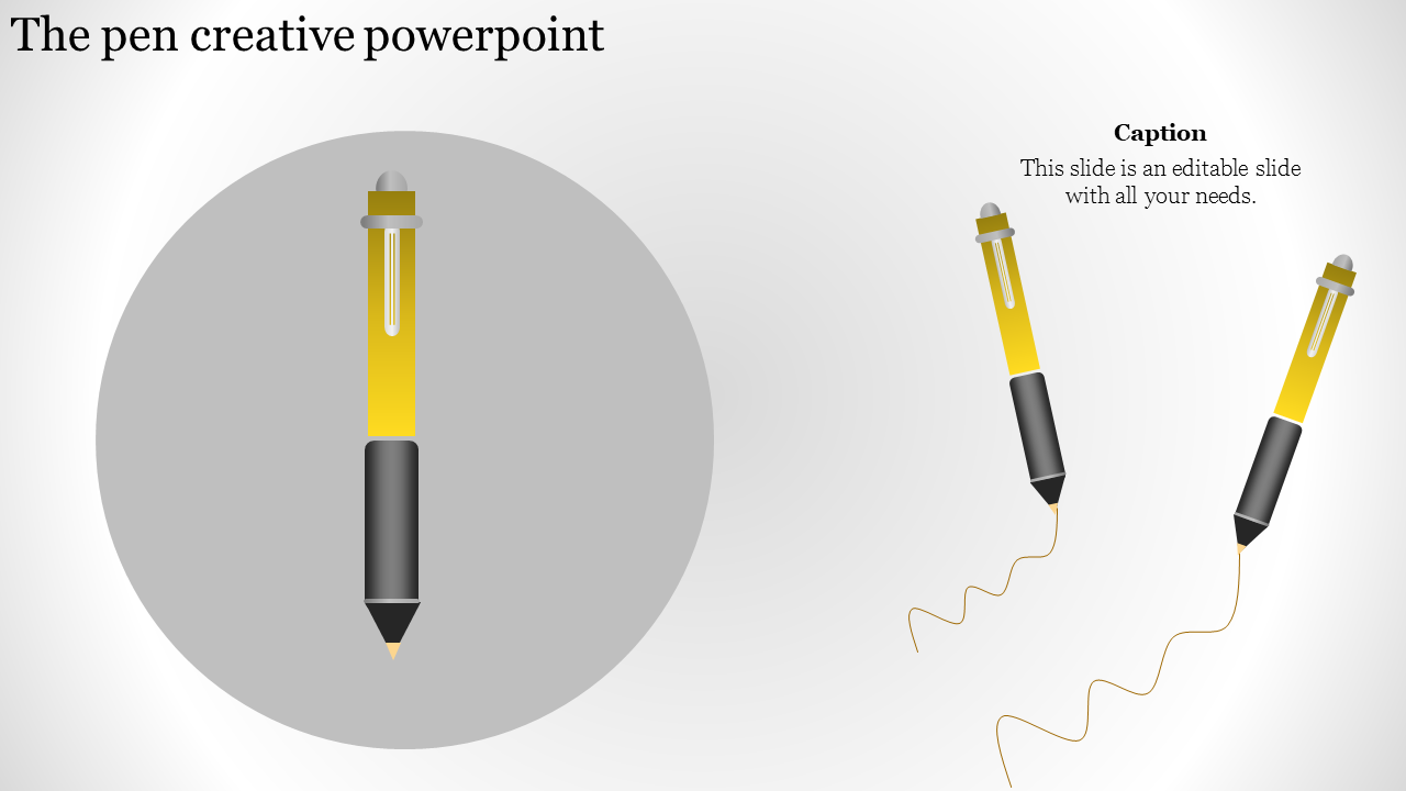 creative powerpoint-Marker pen and pencil creative powerpoint-Style 3-Yellow